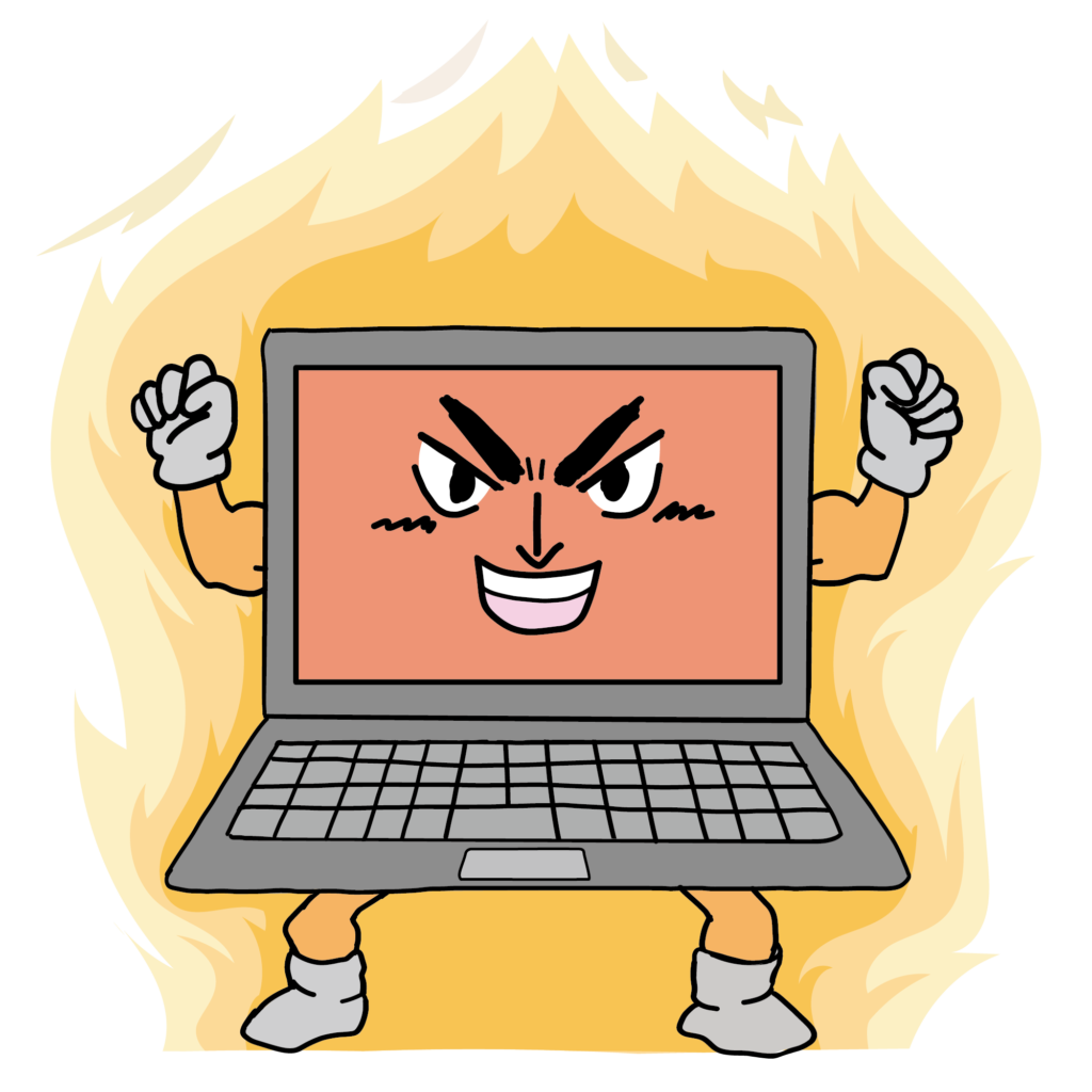 究極のパフォーマンスを発揮するパソコンのイラスト