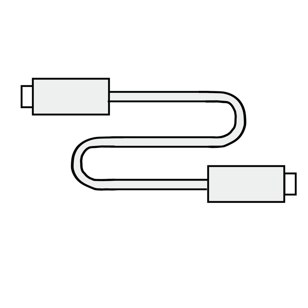 USBケーブル｜接続コードのシンプルイラスト