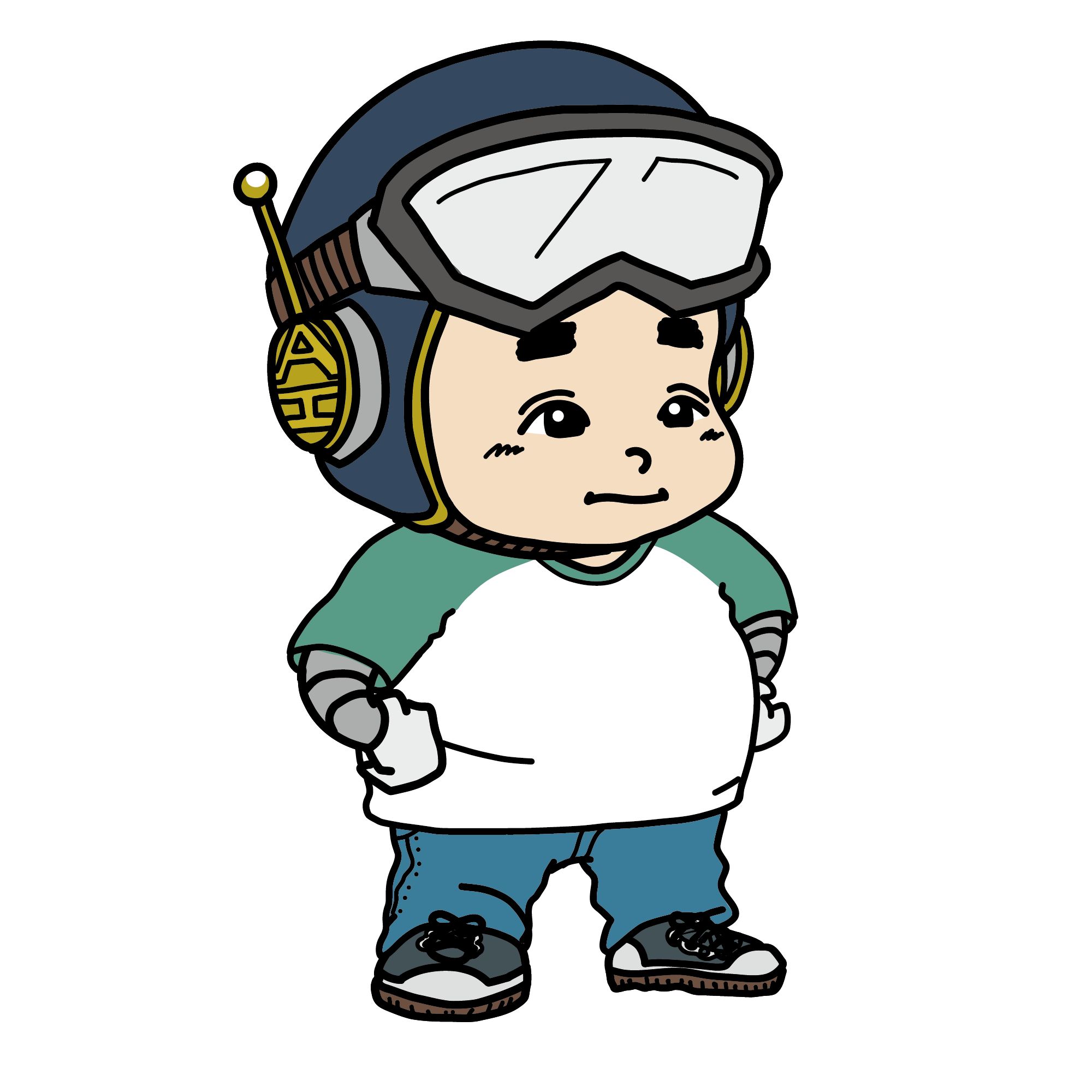 AIキャラクター男性｜ヘッドセットカジュアル（ブルー）