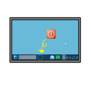タスクバーにショートカットを追加するイラスト