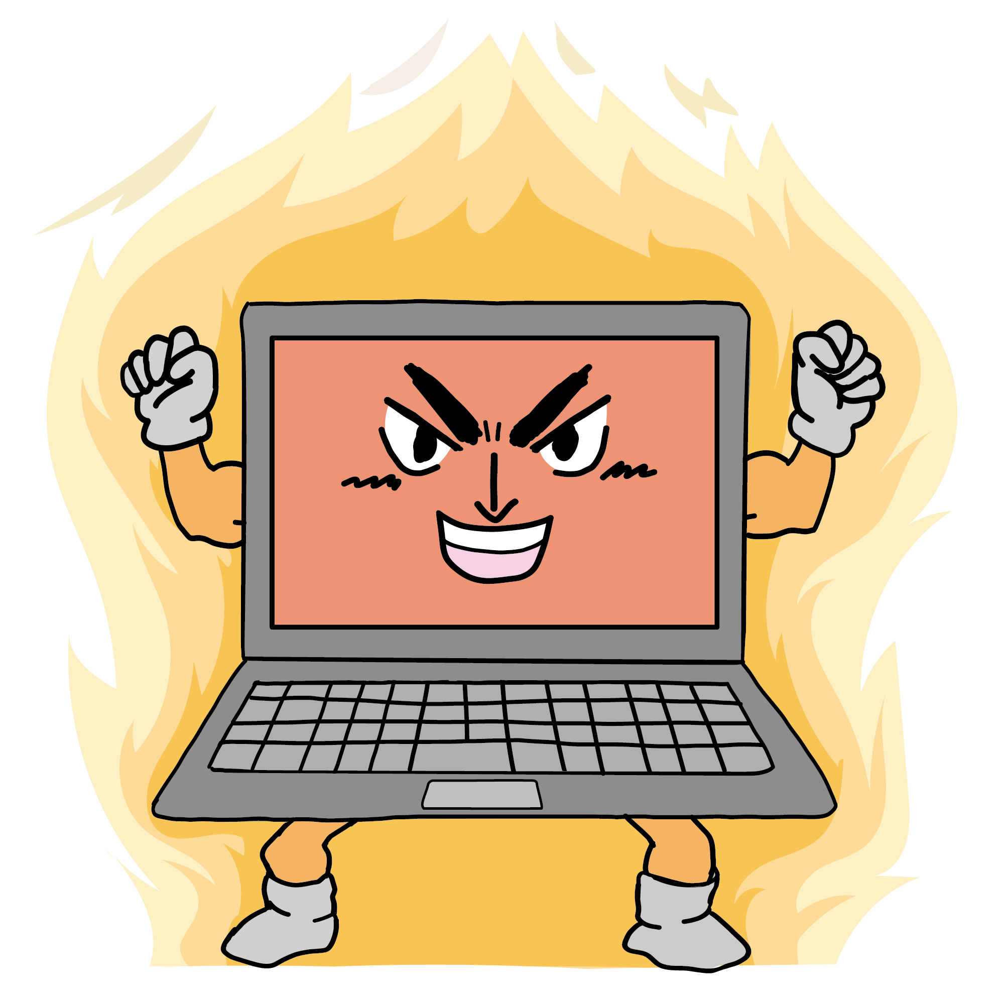 究極のパフォーマンスを発揮するパソコンのイラスト