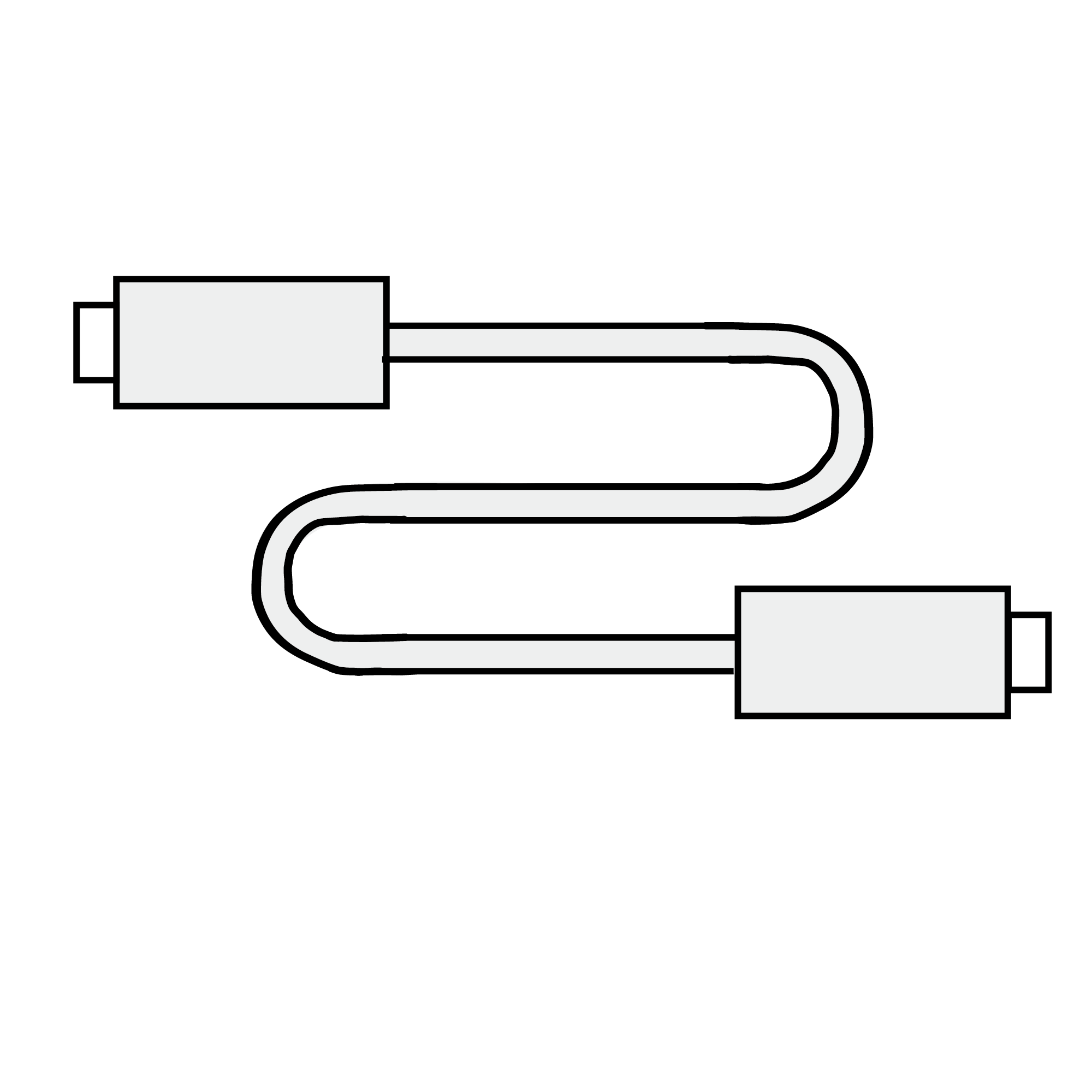 USBケーブル｜接続コードのシンプルイラスト