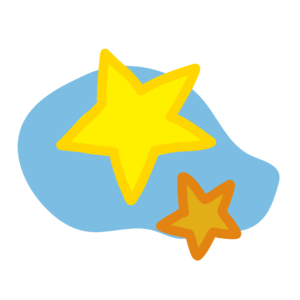 夜空に輝く黄色い星のイラスト