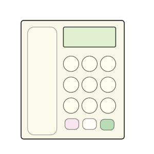 ボタンが並んだオフィス用の固定電話のイラスト
