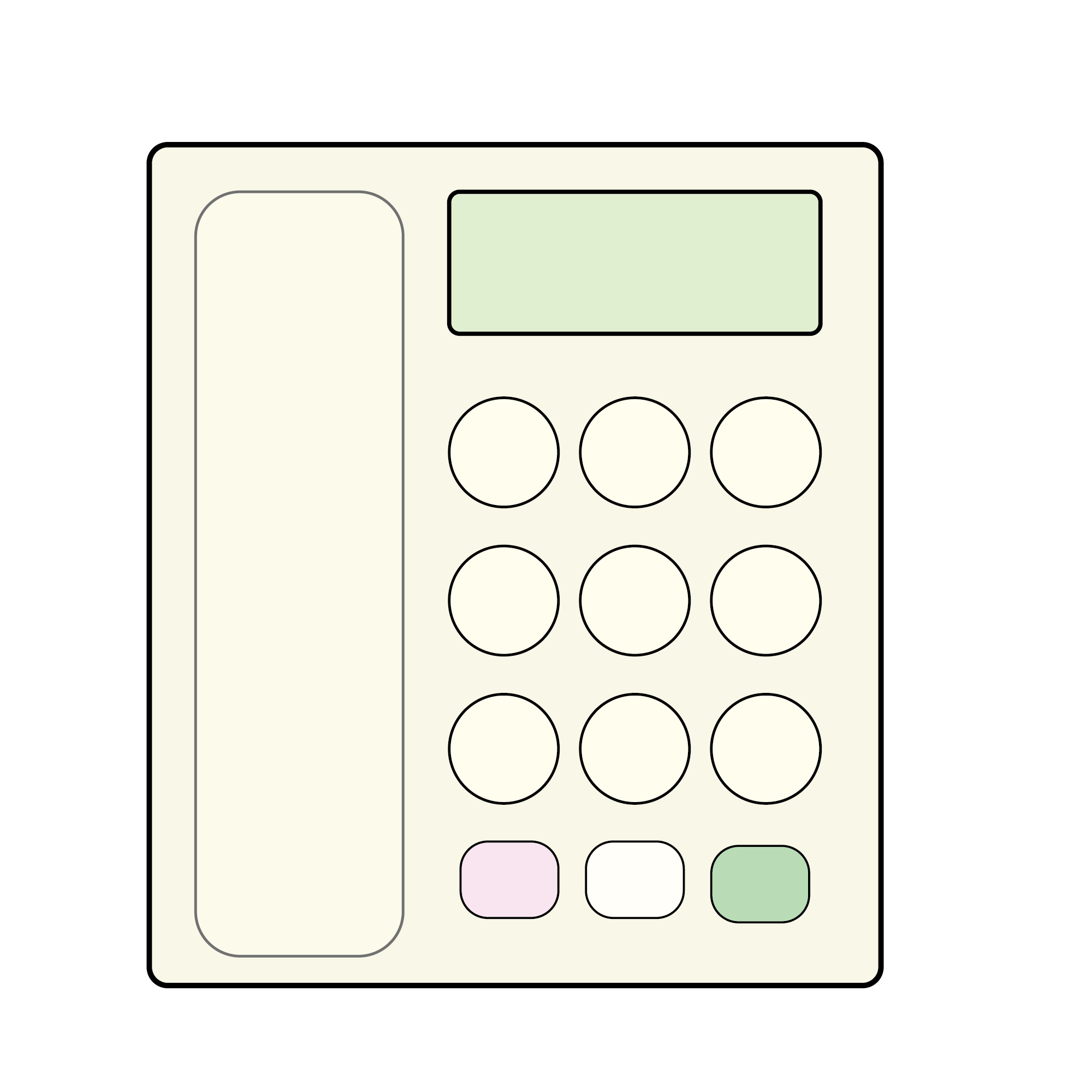 ボタンが並んだオフィス用の固定電話のイラスト