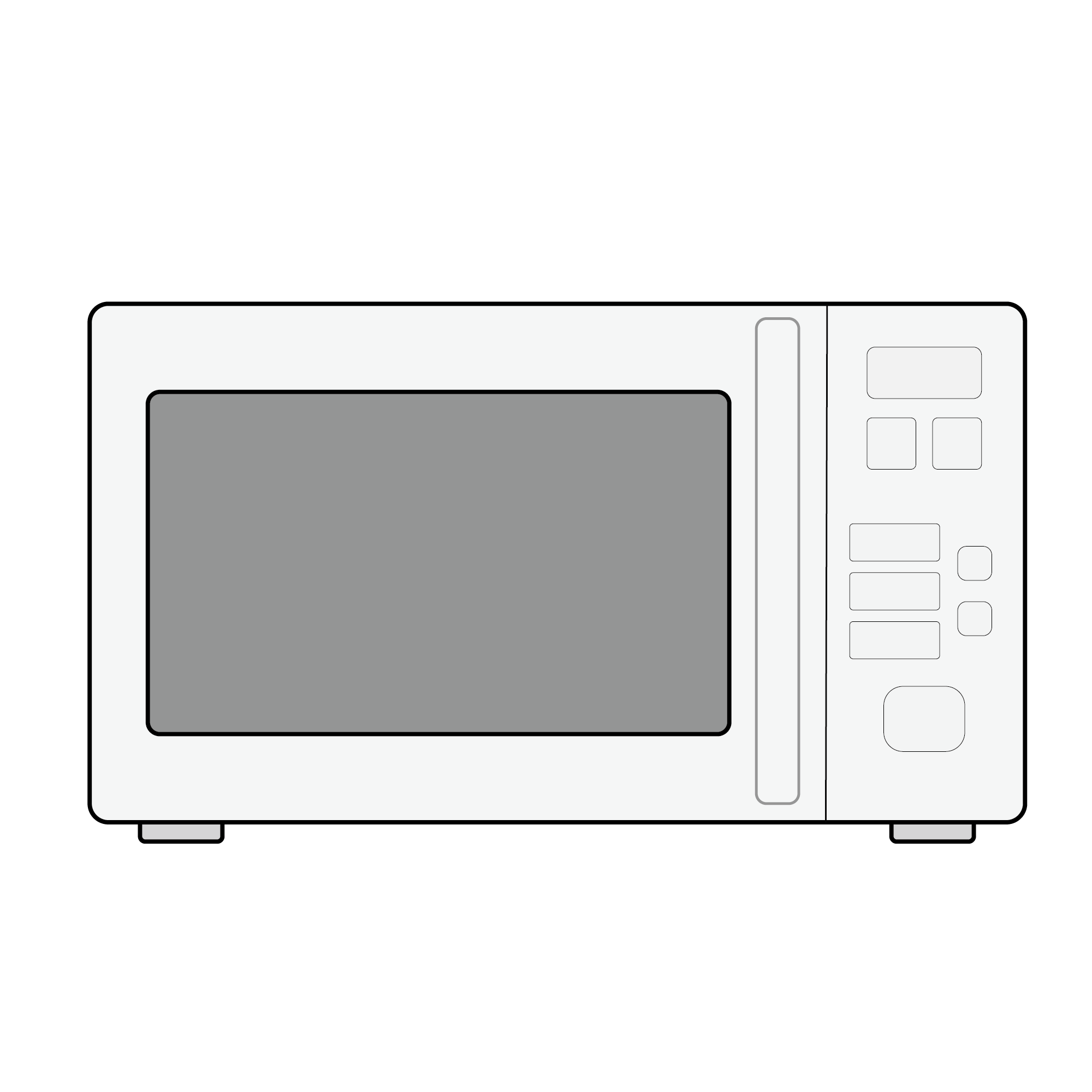 シンプルな家庭用電子レンジのイラスト